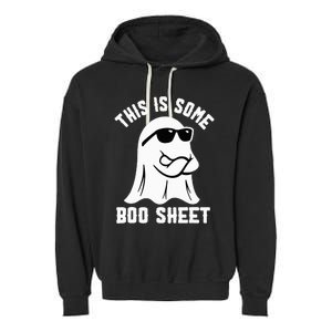 This Is Some Boo Sheet Ghost Retro Halloween Costume Garment-Dyed Fleece Hoodie