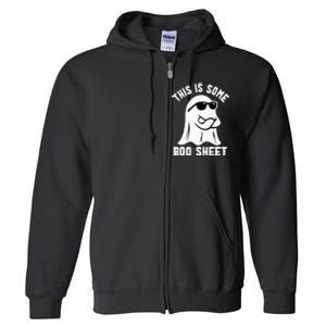 This Is Some Boo Sheet Ghost Retro Halloween Costume Full Zip Hoodie