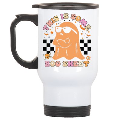 This Is Some Boo Sheet Ghost Retro Halloween Funny Halloween Stainless Steel Travel Mug