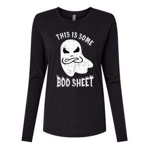 This Is Some Boo Sheet Halloween Ghost Funny Womens Cotton Relaxed Long Sleeve T-Shirt