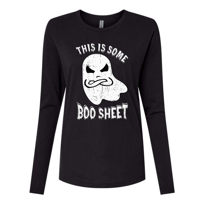 This Is Some Boo Sheet Halloween Ghost Funny Womens Cotton Relaxed Long Sleeve T-Shirt