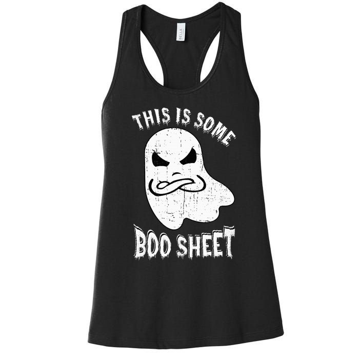 This Is Some Boo Sheet Halloween Ghost Funny Women's Racerback Tank