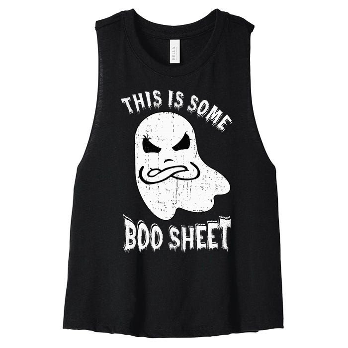 This Is Some Boo Sheet Halloween Ghost Funny Women's Racerback Cropped Tank