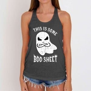 This Is Some Boo Sheet Halloween Ghost Funny Women's Knotted Racerback Tank