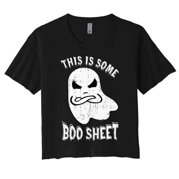 This Is Some Boo Sheet Halloween Ghost Funny Women's Crop Top Tee