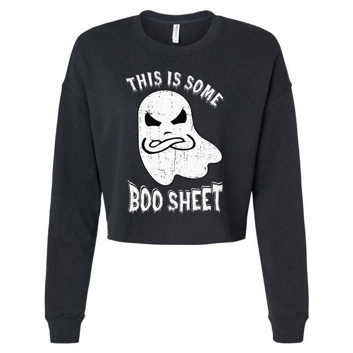 This Is Some Boo Sheet Halloween Ghost Funny Cropped Pullover Crew