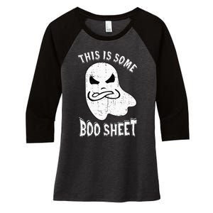 This Is Some Boo Sheet Halloween Ghost Funny Women's Tri-Blend 3/4-Sleeve Raglan Shirt