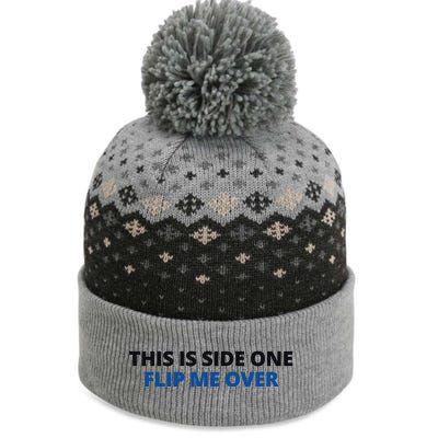 This Is Side One Flip Me Over The Baniff Cuffed Pom Beanie