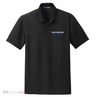 This Is Side One Flip Me Over Dry Zone Grid Polo