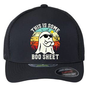 This Is Some Boo Sheet Ghost Retro Halloween Funny Halloween Flexfit Unipanel Trucker Cap