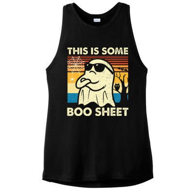 This Is Some Boo Sheet Ghost Retro Halloween Ladies PosiCharge Tri-Blend Wicking Tank