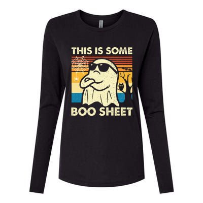 This Is Some Boo Sheet Ghost Retro Halloween Womens Cotton Relaxed Long Sleeve T-Shirt