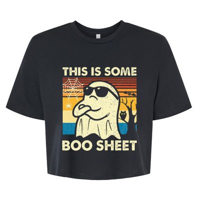 This Is Some Boo Sheet Ghost Retro Halloween Bella+Canvas Jersey Crop Tee