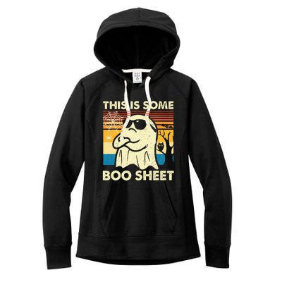 This Is Some Boo Sheet Ghost Retro Halloween Women's Fleece Hoodie