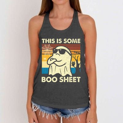 This Is Some Boo Sheet Ghost Retro Halloween Women's Knotted Racerback Tank