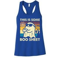 This Is Some Boo Sheet Ghost Retro Halloween Women's Racerback Tank