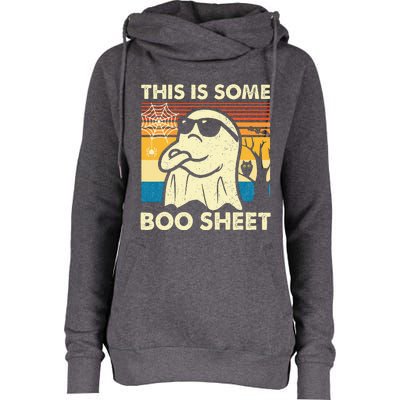 This Is Some Boo Sheet Ghost Retro Halloween Womens Funnel Neck Pullover Hood