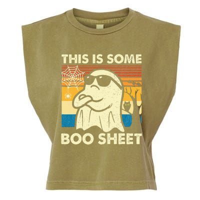 This Is Some Boo Sheet Ghost Retro Halloween Garment-Dyed Women's Muscle Tee