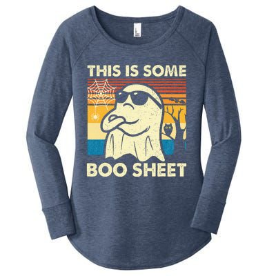 This Is Some Boo Sheet Ghost Retro Halloween Women's Perfect Tri Tunic Long Sleeve Shirt