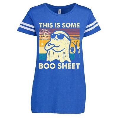 This Is Some Boo Sheet Ghost Retro Halloween Enza Ladies Jersey Football T-Shirt