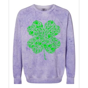 Tennis Irish Shamrock Green Lucky Clover Gift St Patrick's Day Meaningful Gift Colorblast Crewneck Sweatshirt