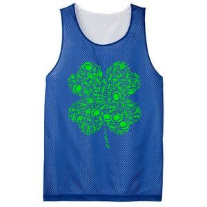 Tennis Irish Shamrock Green Lucky Clover Gift St Patrick's Day Meaningful Gift Mesh Reversible Basketball Jersey Tank