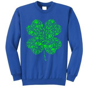 Tennis Irish Shamrock Green Lucky Clover Gift St Patrick's Day Meaningful Gift Tall Sweatshirt