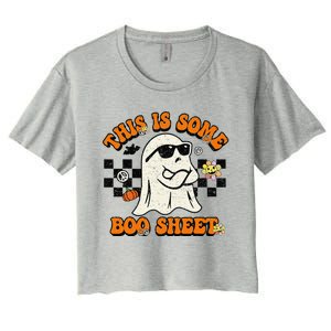 This Is Some Boo Sheet Retro Halloween Women's Crop Top Tee