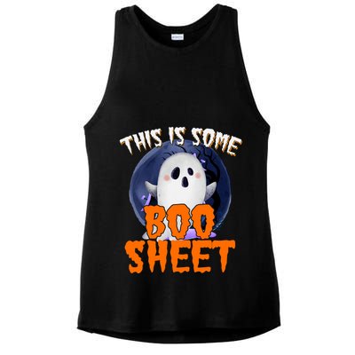 This Is Some Boo Sheet Funny Halloween Ghost Ladies PosiCharge Tri-Blend Wicking Tank