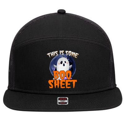 This Is Some Boo Sheet Funny Halloween Ghost 7 Panel Mesh Trucker Snapback Hat