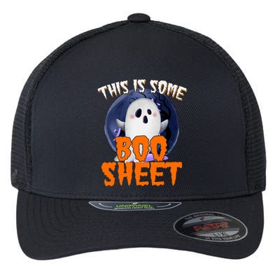 This Is Some Boo Sheet Funny Halloween Ghost Flexfit Unipanel Trucker Cap