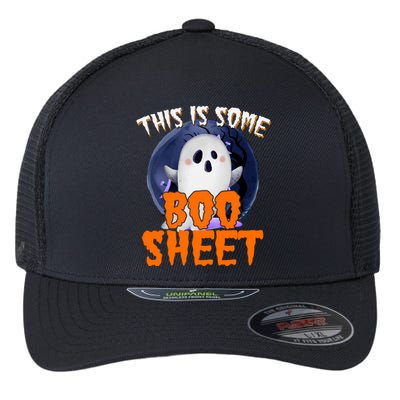 This Is Some Boo Sheet Funny Halloween Ghost Flexfit Unipanel Trucker Cap