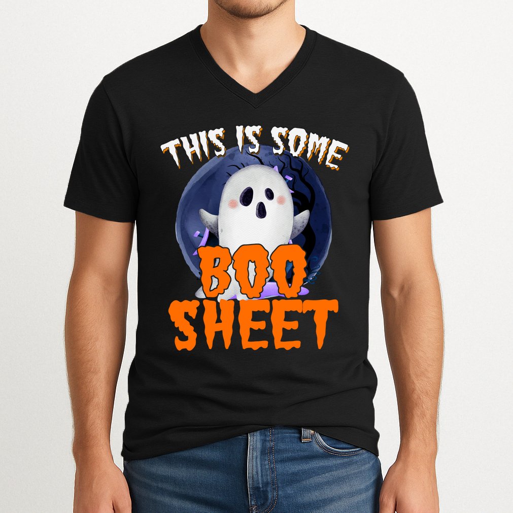 This Is Some Boo Sheet Funny Halloween Ghost V-Neck T-Shirt