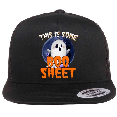 This Is Some Boo Sheet Funny Halloween Ghost Flat Bill Trucker Hat