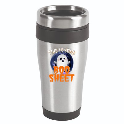 This Is Some Boo Sheet Funny Halloween Ghost 16oz Travel Tumbler