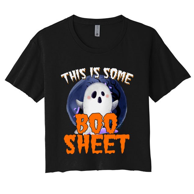 This Is Some Boo Sheet Funny Halloween Ghost Crop Top