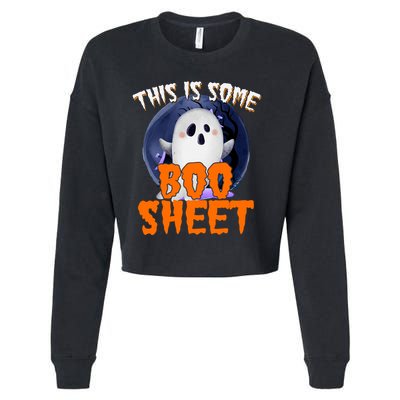 This Is Some Boo Sheet Funny Halloween Ghost Cropped Pullover Crew