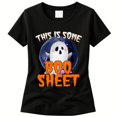 This Is Some Boo Sheet Funny Halloween Ghost Womens T-Shirt