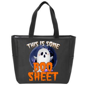 This Is Some Boo Sheet Funny Halloween Ghost Zip Tote Bag