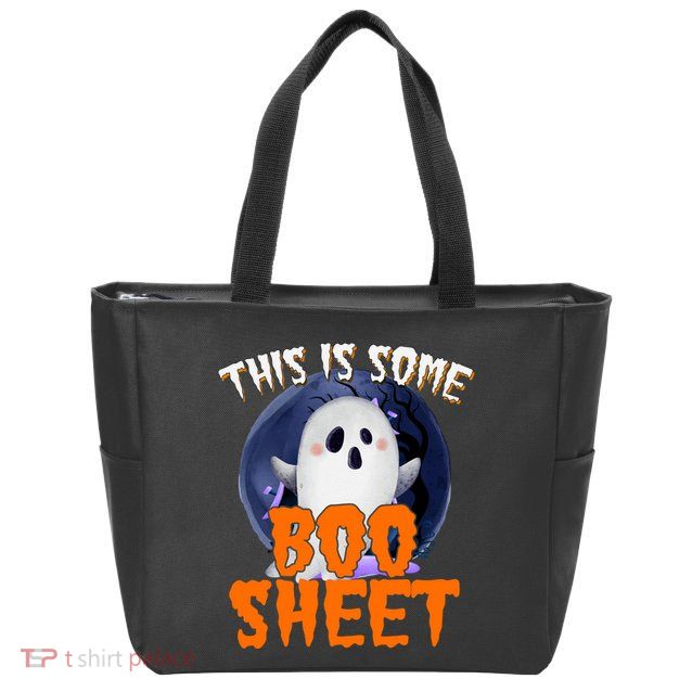 This Is Some Boo Sheet Funny Halloween Ghost Zip Tote Bag