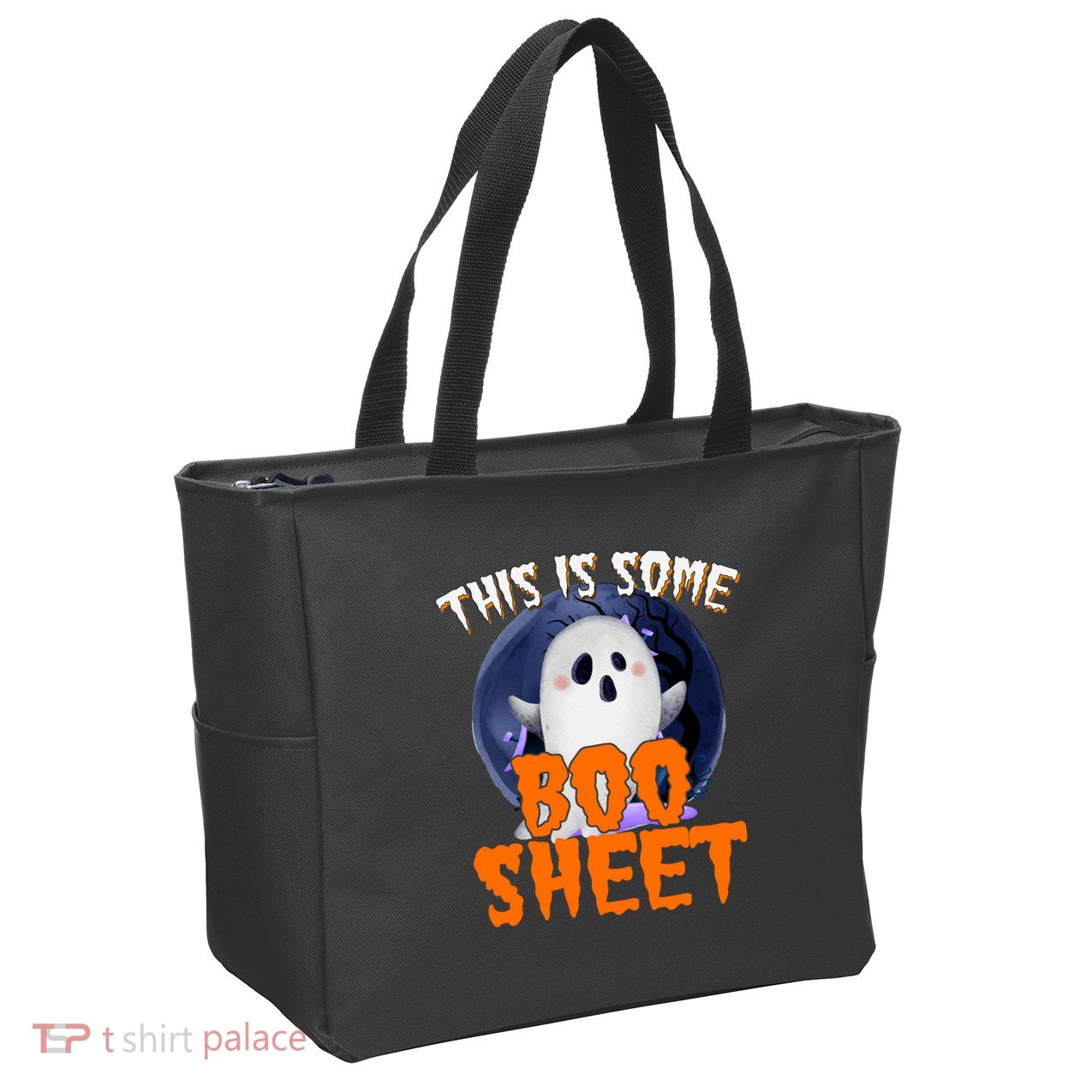 This Is Some Boo Sheet Funny Halloween Ghost Zip Tote Bag