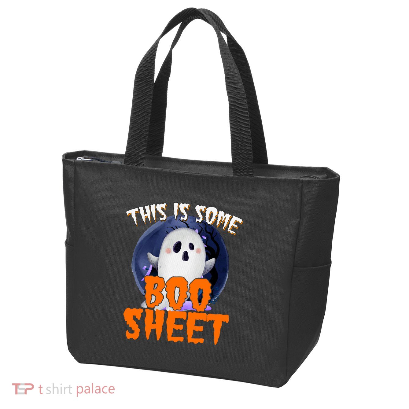 This Is Some Boo Sheet Funny Halloween Ghost Zip Tote Bag