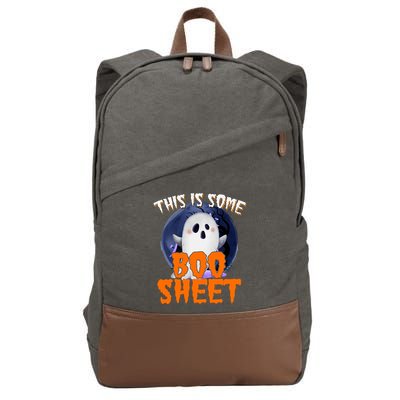This Is Some Boo Sheet Funny Halloween Ghost Cotton Canvas Backpack