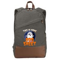 This Is Some Boo Sheet Funny Halloween Ghost Cotton Canvas Backpack