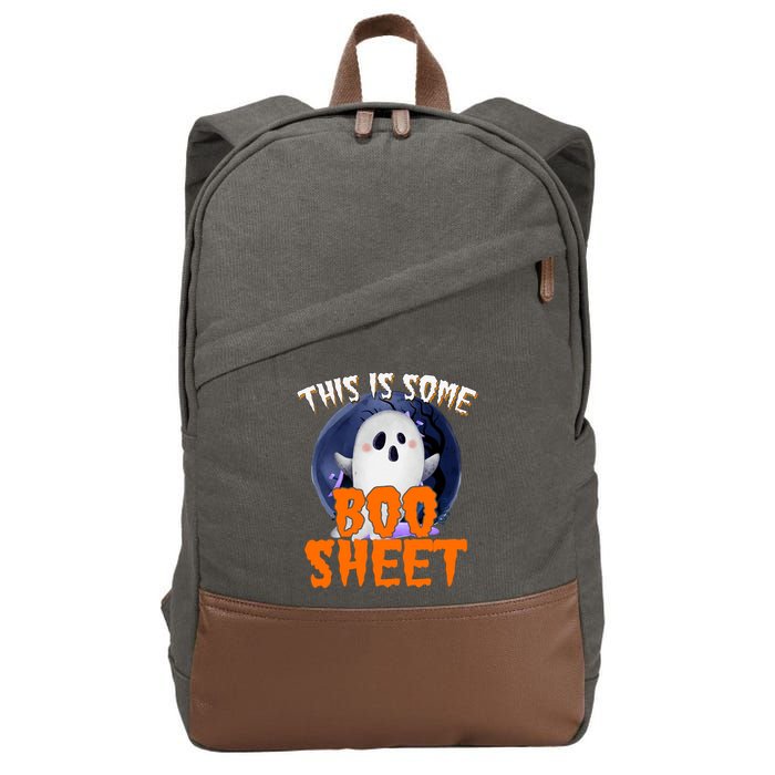 This Is Some Boo Sheet Funny Halloween Ghost Cotton Canvas Backpack