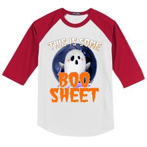 This Is Some Boo Sheet Funny Halloween Ghost Kids Colorblock Raglan Jersey