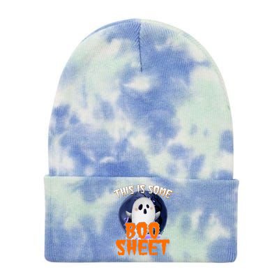 This Is Some Boo Sheet Funny Halloween Ghost Tie Dye 12in Knit Beanie