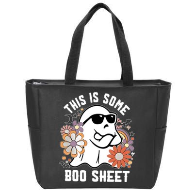 This Is Some Boo Sheet Funny Ghost Halloween Costume Zip Tote Bag