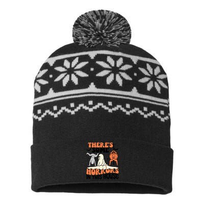 There Is Some Horrors In This House Funny Halloween USA-Made Snowflake Beanie