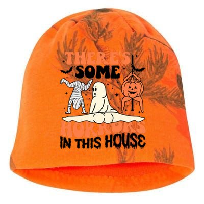 There Is Some Horrors In This House Funny Halloween Kati - Camo Knit Beanie